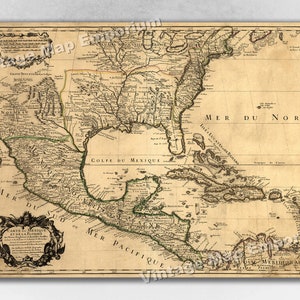 1703 New World Spanish Colonies Old Map - North American Art Print Poster