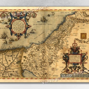 Palestine 1570 Orbis Terrarum Historic Abraham Ortelius Map Vintage Old Palestine Holy Land Wall Map Art Print Poster image 1