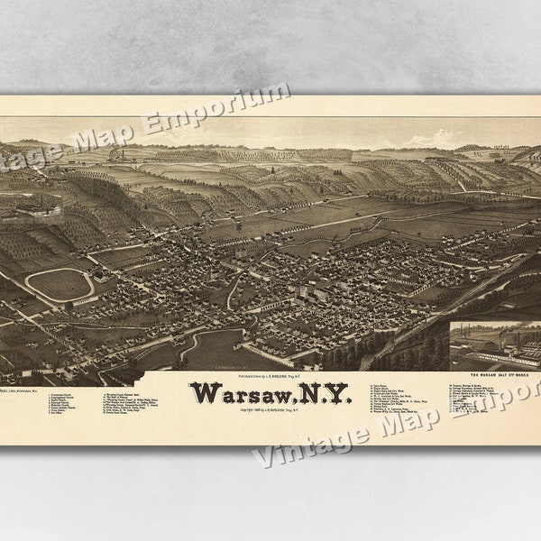 Warsaw City Map Art Etsy