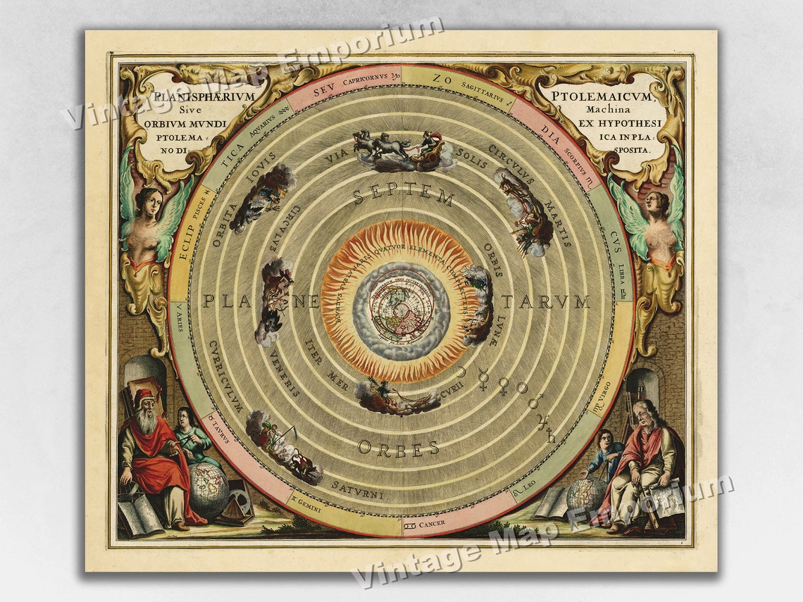 1660 Celestial Map Print Plate 1 - "the Planisphere of Ptolemy" by ...