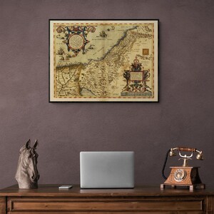 Palestine 1570 Orbis Terrarum Historic Abraham Ortelius Map Vintage Old Palestine Holy Land Wall Map Art Print Poster image 3