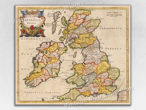 1695 Map of the British Isles During the Roman Occupation