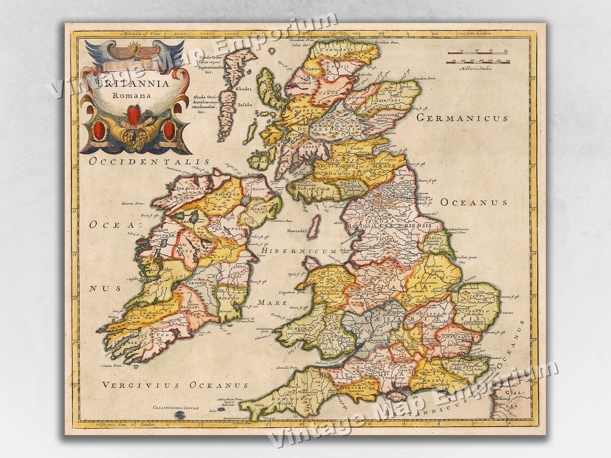 1695 Map of the British Isles During the Roman Occupation
