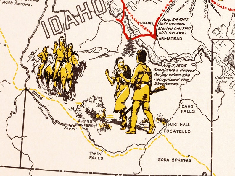 Lewis and Clark Expedition 18041806 Map of the Northwest Etsy