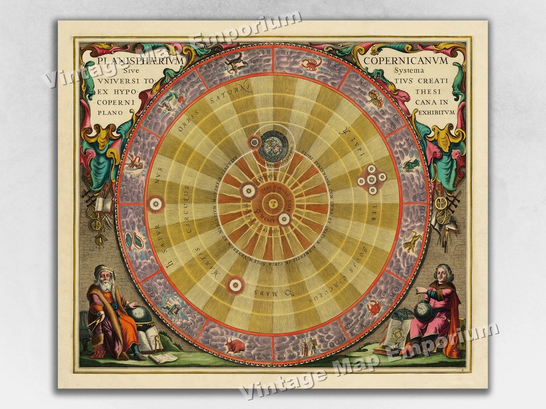 1660 Celestial Map Print Plate 4 - "the Planisphere of Copernicus" by ...