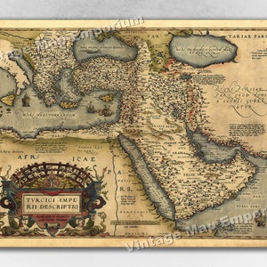 Middle East 1570 Orbis Terrarum - Historic Abraham Ortelius Map - Vintage Old Arabian Wall Map Art Print Poster