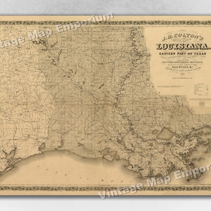 1896 Louisiana State Indexed Map Framed Wall Art – Historic Prints