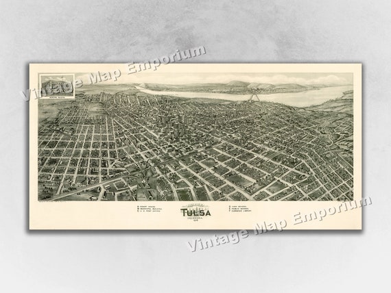 Tulsa, OK - Panoramic Photograph - 1909 Poster
