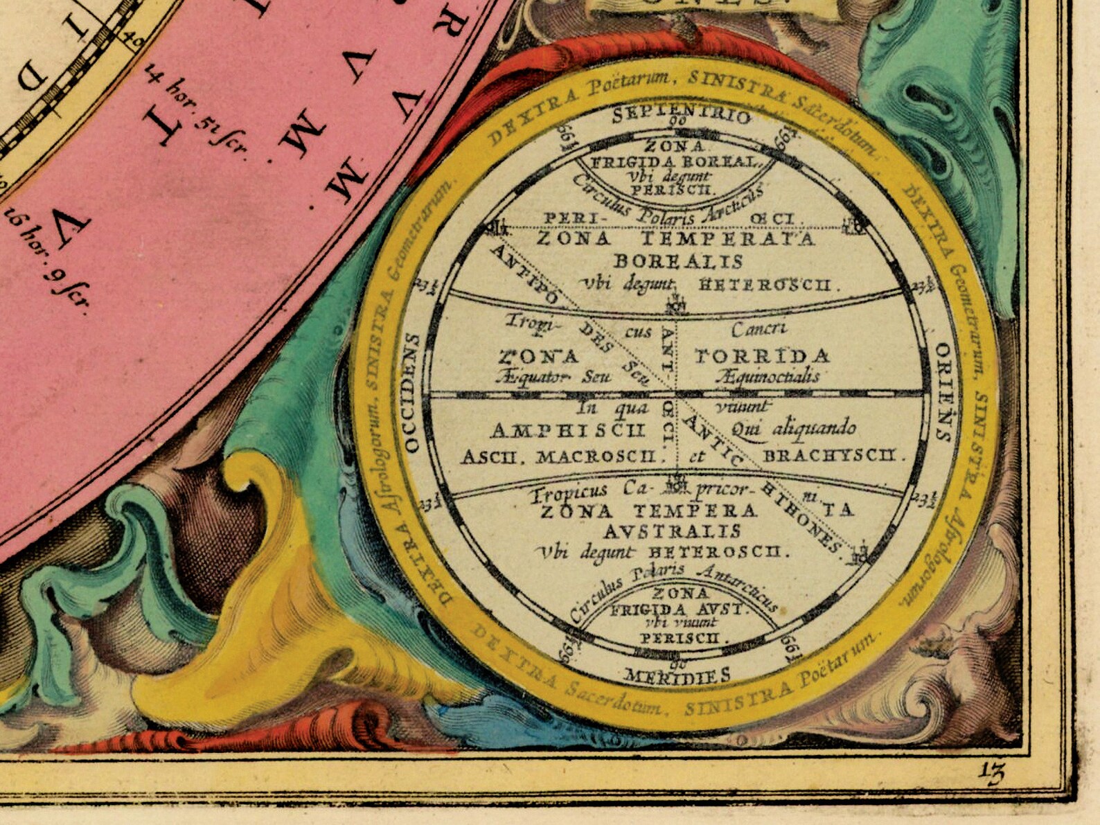 1660 Celestial Map Print Plate 13 - "the Hemisphere of the World" by ...