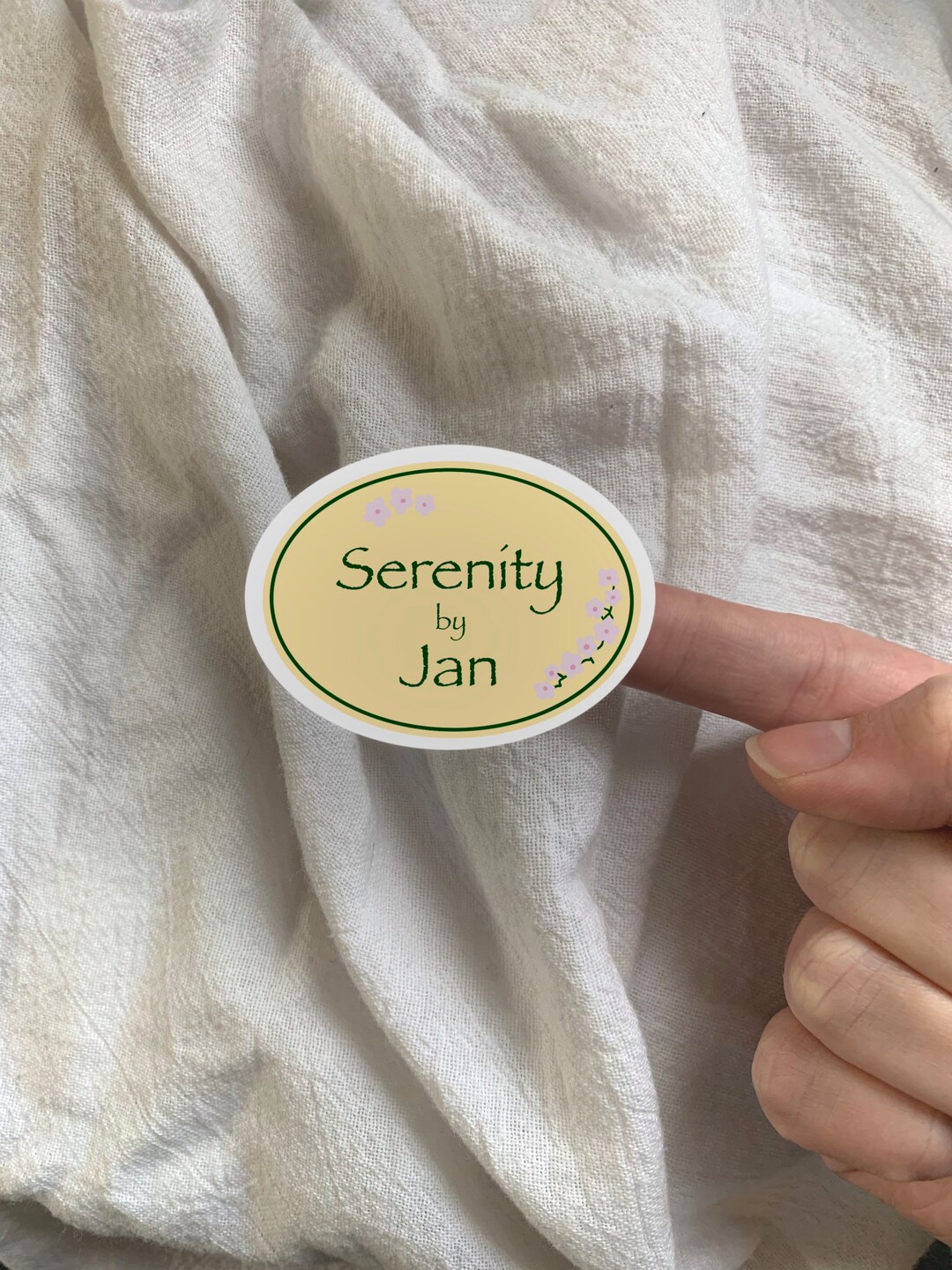Serenity by Jan Label Sticker - Etsy