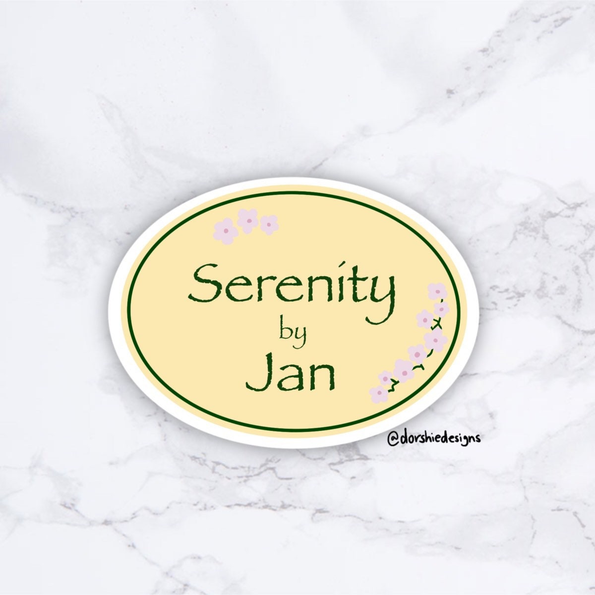 Serenity by Jan Label Sticker Etsy