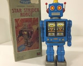 Horikawa S.H Star Strider Robot Battery Operated Tin Toy w Box Japan 1980s (U)