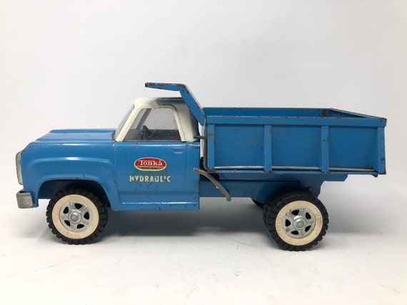 tonka hydraulic dump truck blue