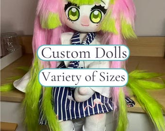 Grote aangepaste foto voor pluche pop | Gepersonaliseerde personagecommissie | Handgemaakt voor OC's | Professionele ultrazachte knuffels