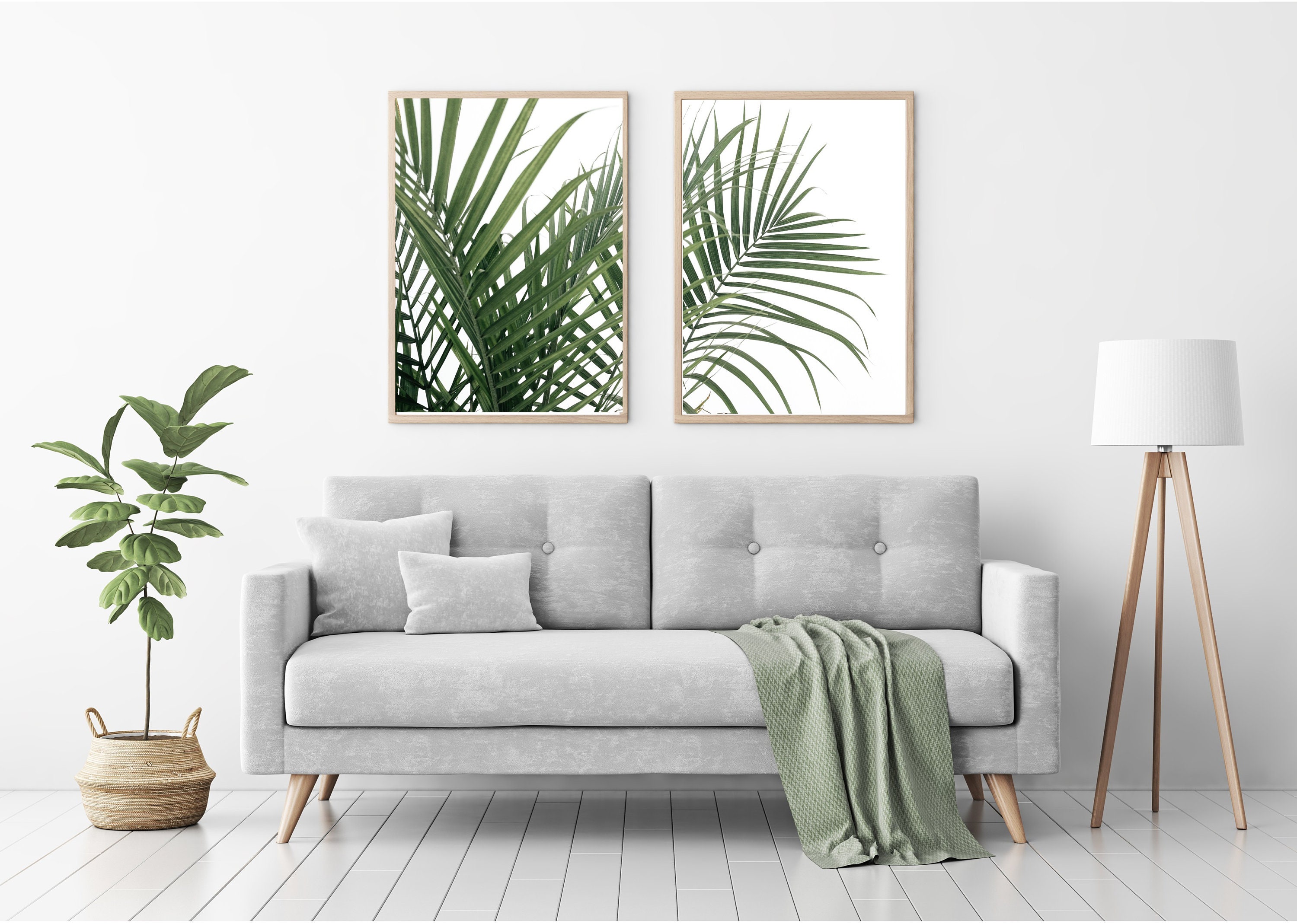 Botanical Palm Wall Art Set Of Two/Printable Wall Art/Palm Etsy