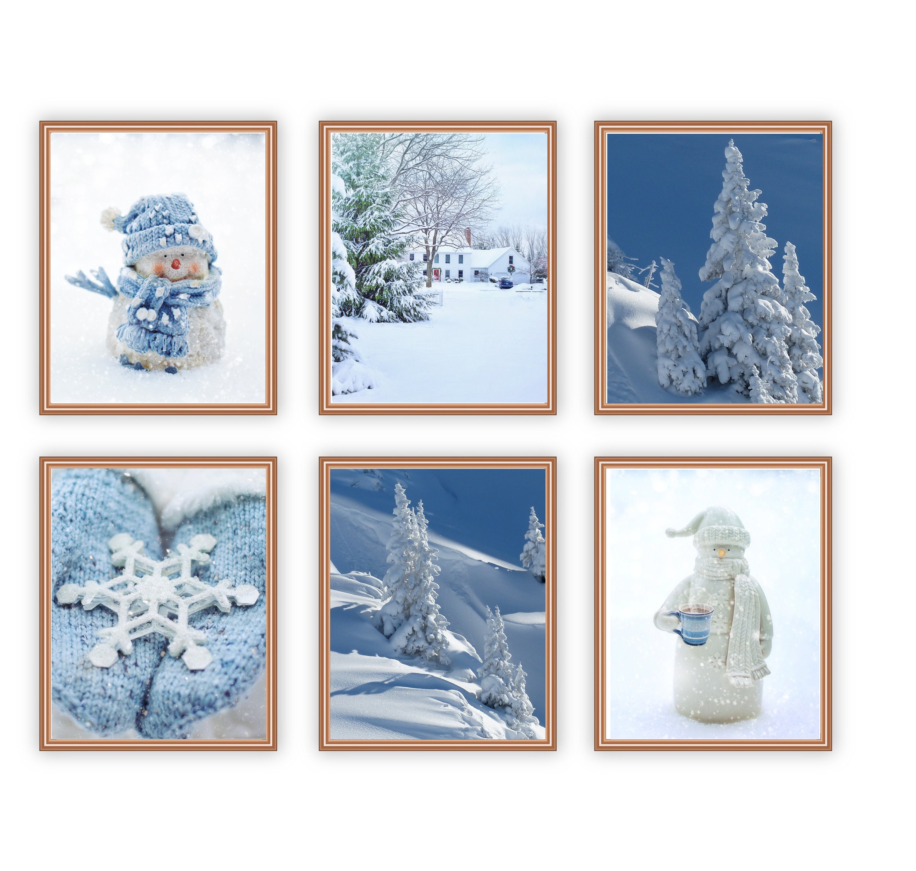 Set of Six 8x10 Winter Scenes Wall Art/instant | Etsy