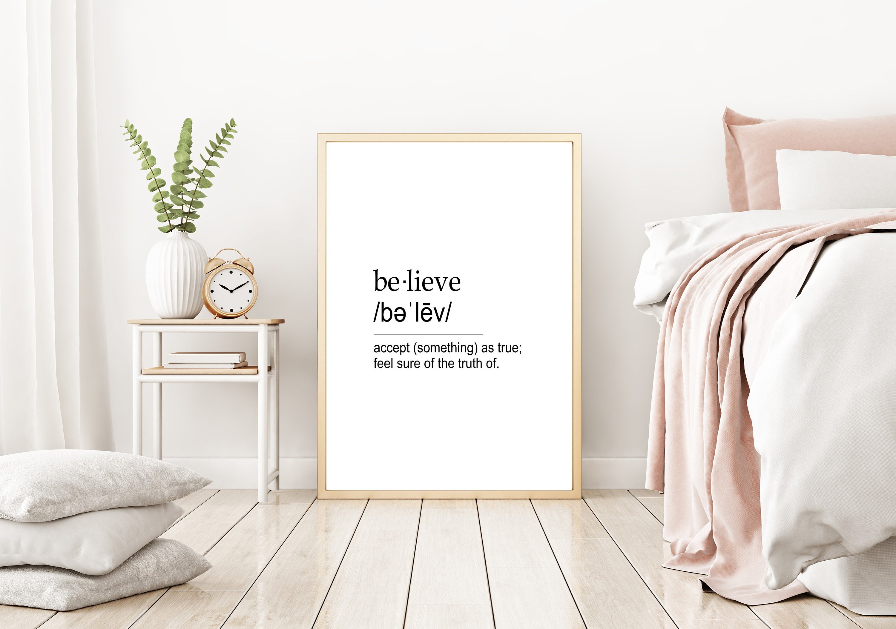 Believe Definition Wall Art / Believe Quote Print / Instant Etsy
