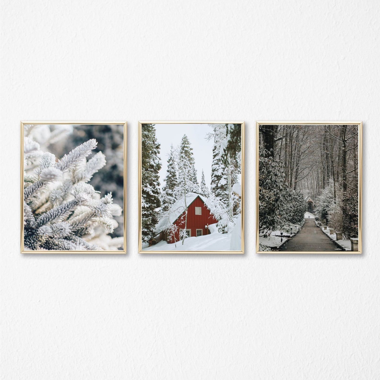 Set of Three Winter Scenes Wall Art/winter Etsy