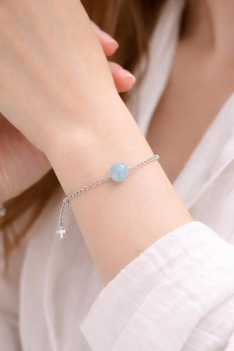 Pulsera De Larimar, Pulsera De Plata De Ley 925, Pulsera Hecha A Mano, Joyería Minimalista, Pulsera Para Mujer, Pulsera De República Dominicana - México