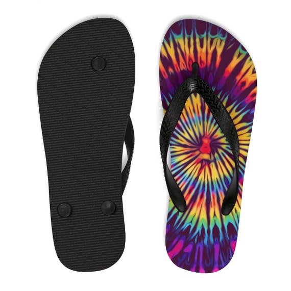 tie dye flip flops