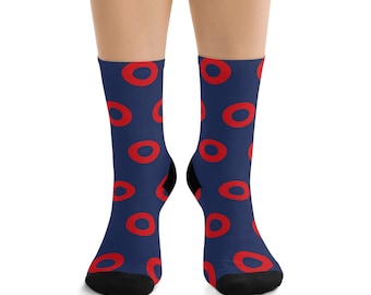 Phish Socks - Classic Fishman Donut Socks. Blue And Red