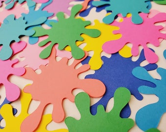 Slime confetti 90ct., Slime party decorations, paint splatter confetti, paint party decorations, paint splats,neon party, slime cut outs
