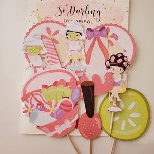 12 ct. Spa Cupcake Toppers, Spa Cake decorating, Girls spa party, Spa party decorations, Spa theme party, cupcake toppers, makeup cupcake