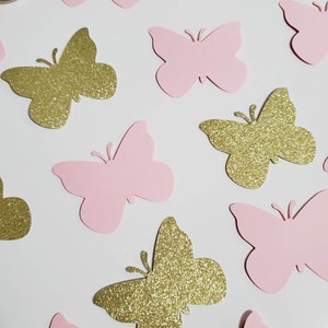 Butterfly Confetti, Butterfly theme party, Butterfly Decorations, Gold and Pink Butterflies, Butterfly decor, table confetti, die cuts, cute