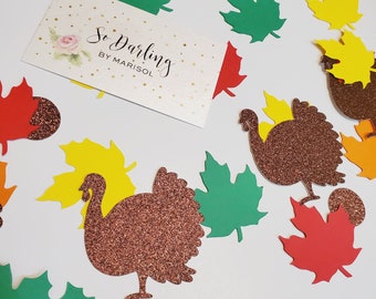 Thanksgiving table decorations,turkey confetti, fall confetti, thanksgiving confetti,glitter turkey confetti,fall leaves,thanksgiving dinner