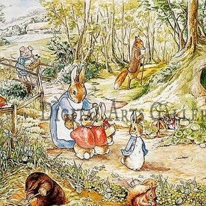 Beatrix Potter Illustration, Potter Menagerie, Instant Digital Download image 1