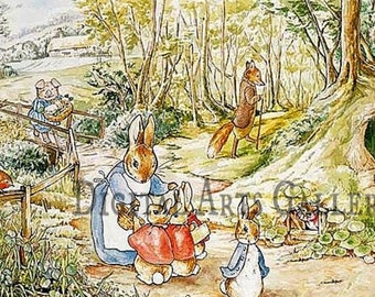 Beatrix Potter Illustration, Potter Menagerie, Instant Digital Download