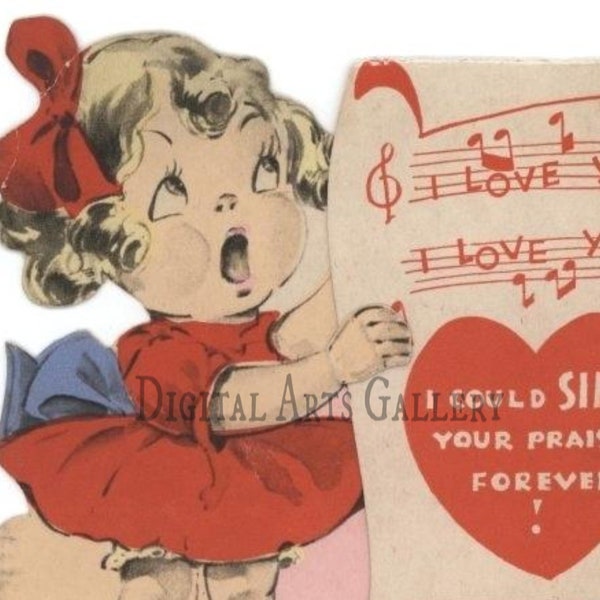 Vintage Valentine, I Could Sing Your Praise", Digital Download Image