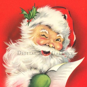 Vintage Santa Claus, Checking It Twice, Digital Download