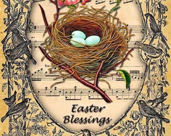 Vintage Easter Card Image, Instant Digital Download