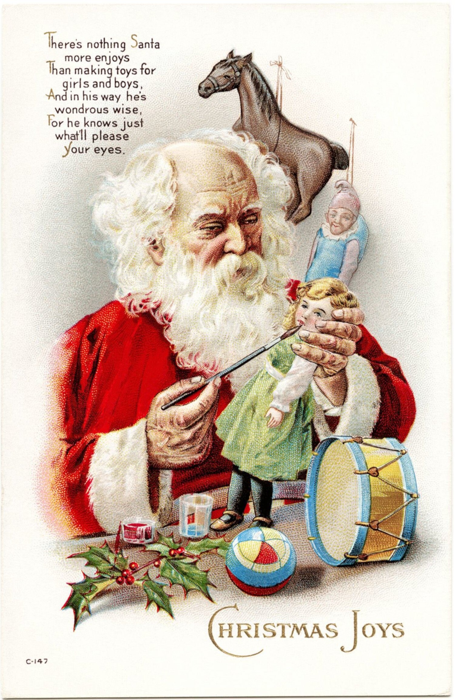 Vintage Christmas, Santa Claus and Toys, Instant Download - Etsy