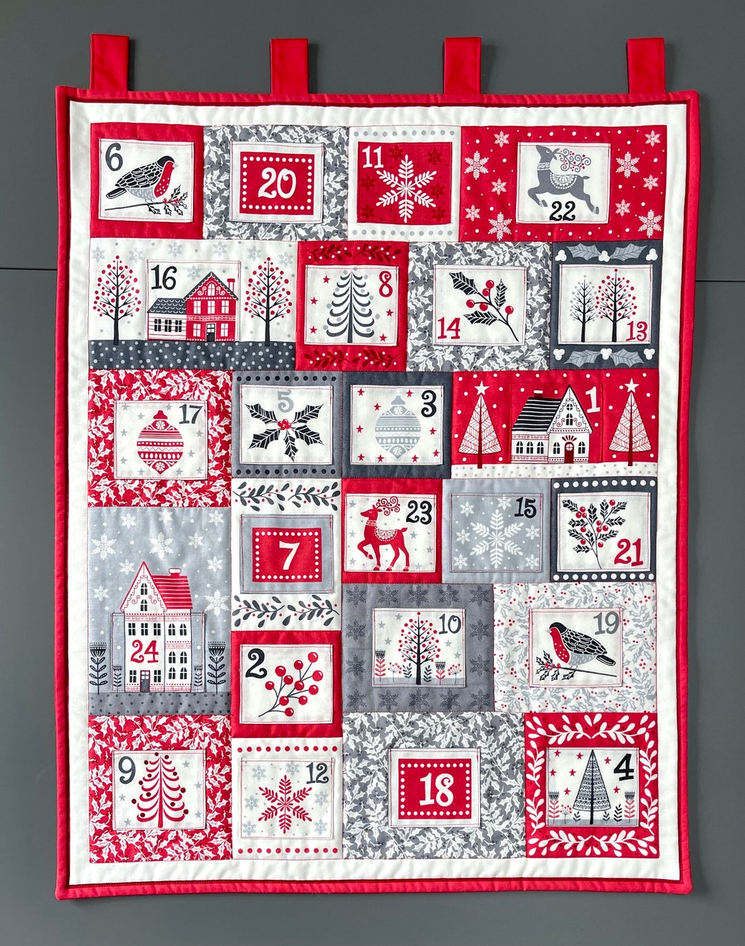 Christmas Advent Calendar Fabric Sustainable Reusable Etsy