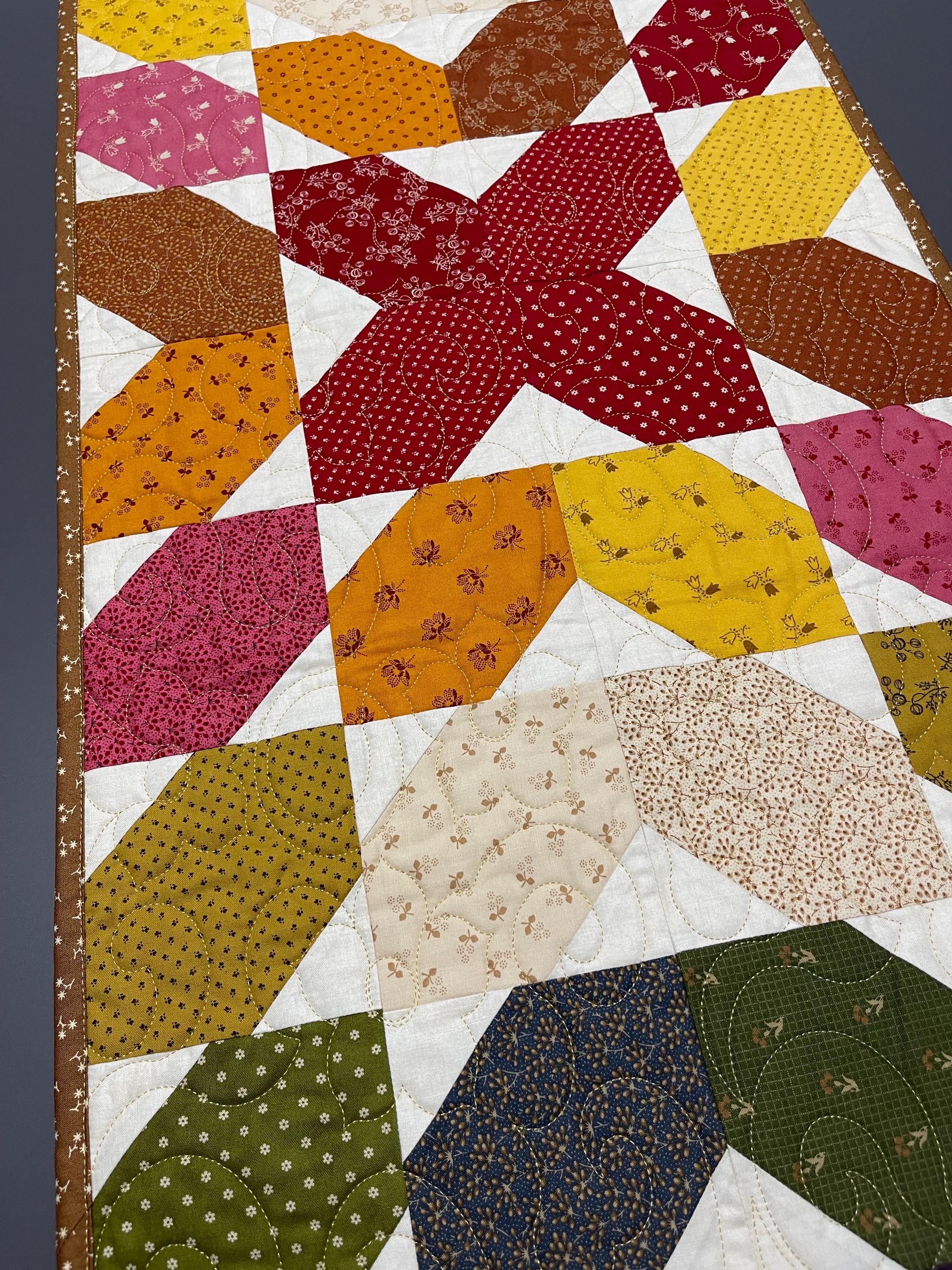 Moda Table Runner Patterns Handmade Patchwork Table Runner: Floral Quilted Moda Fabric, 18x45 - Etsy