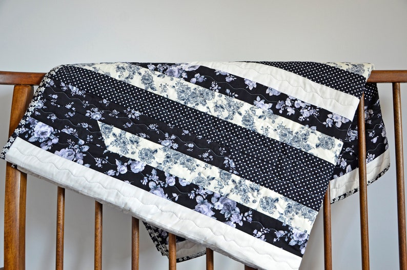 Patchwork Quilt / Blanket / Throw / Bedspread Handmade Black Etsy