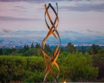 Modern Outdoor Sculpture "KISMET" weathered/oxidized steel