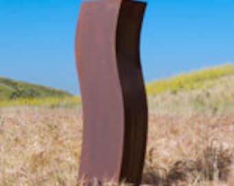 Modern Outdoor Sculpture "CURVAS" weathered steel