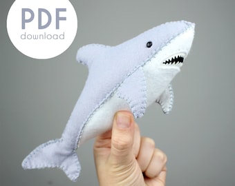 Great White Shark Hand-Stitching Pattern - PDF Download