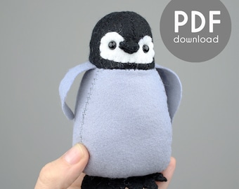 Penguin Chick Hand-Stitching Stuffed Animal Pattern - PDF Download