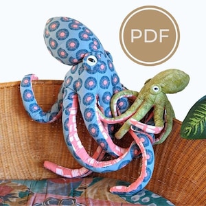 Giant Octopus AND Small Octopus Sewing Pattern Set PDF image 1