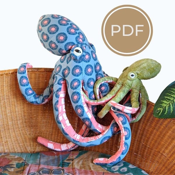 Giant Octopus AND Small Octopus Sewing Pattern Set - PDF