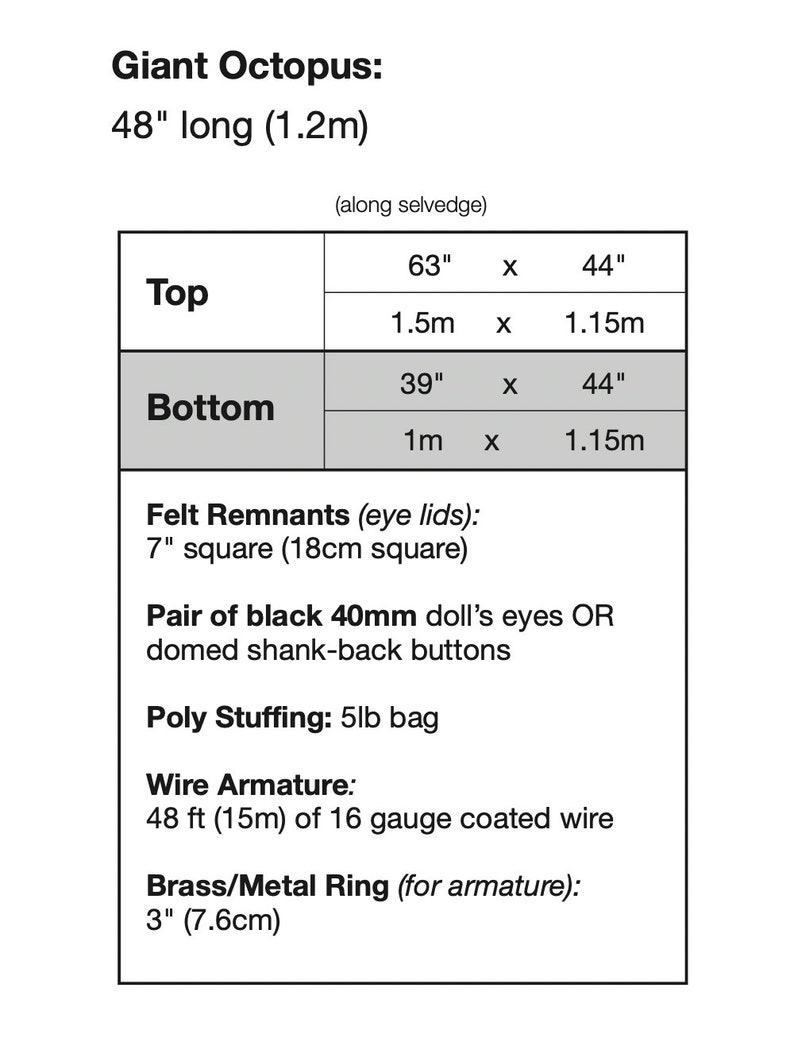 Giant Octopus AND Small Octopus Sewing Pattern Set PDF image 5