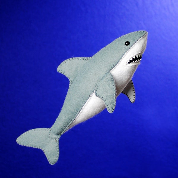 DIY Hand Stitching Felt Stuffed Animal Kit Great White Shark