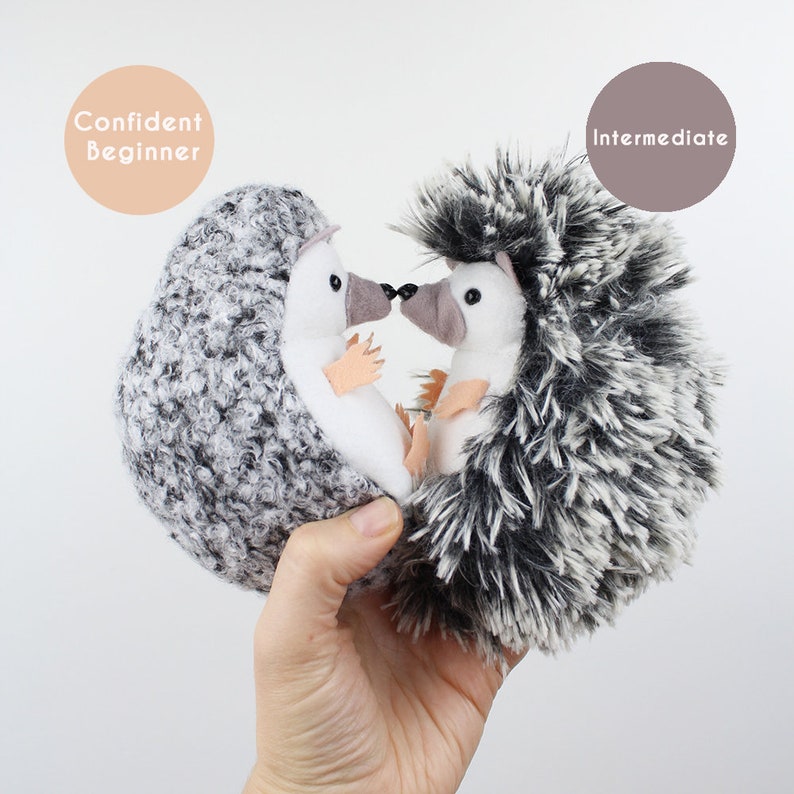 Hedgehog Hand Stitching Felt Stuffed Animal Kit Long Fur Etsy