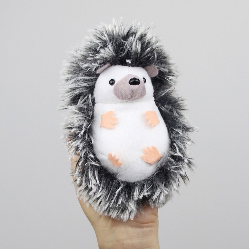 Hedgehog Hand Stitching Felt Stuffed Animal Kit Long Fur Etsy