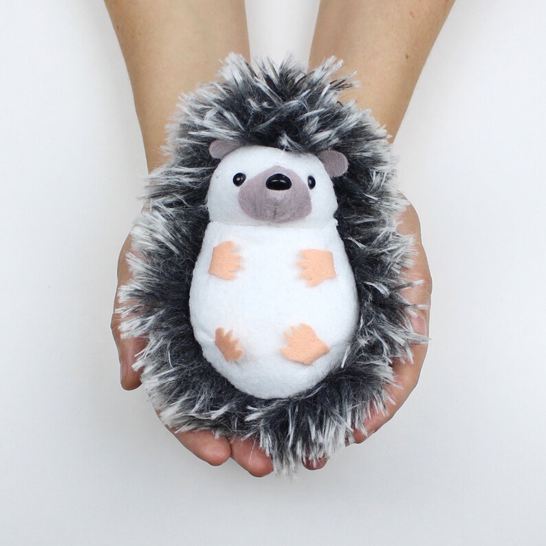 Hedgehog Hand Stitching Felt Stuffed Animal Kit Long Fur Etsy