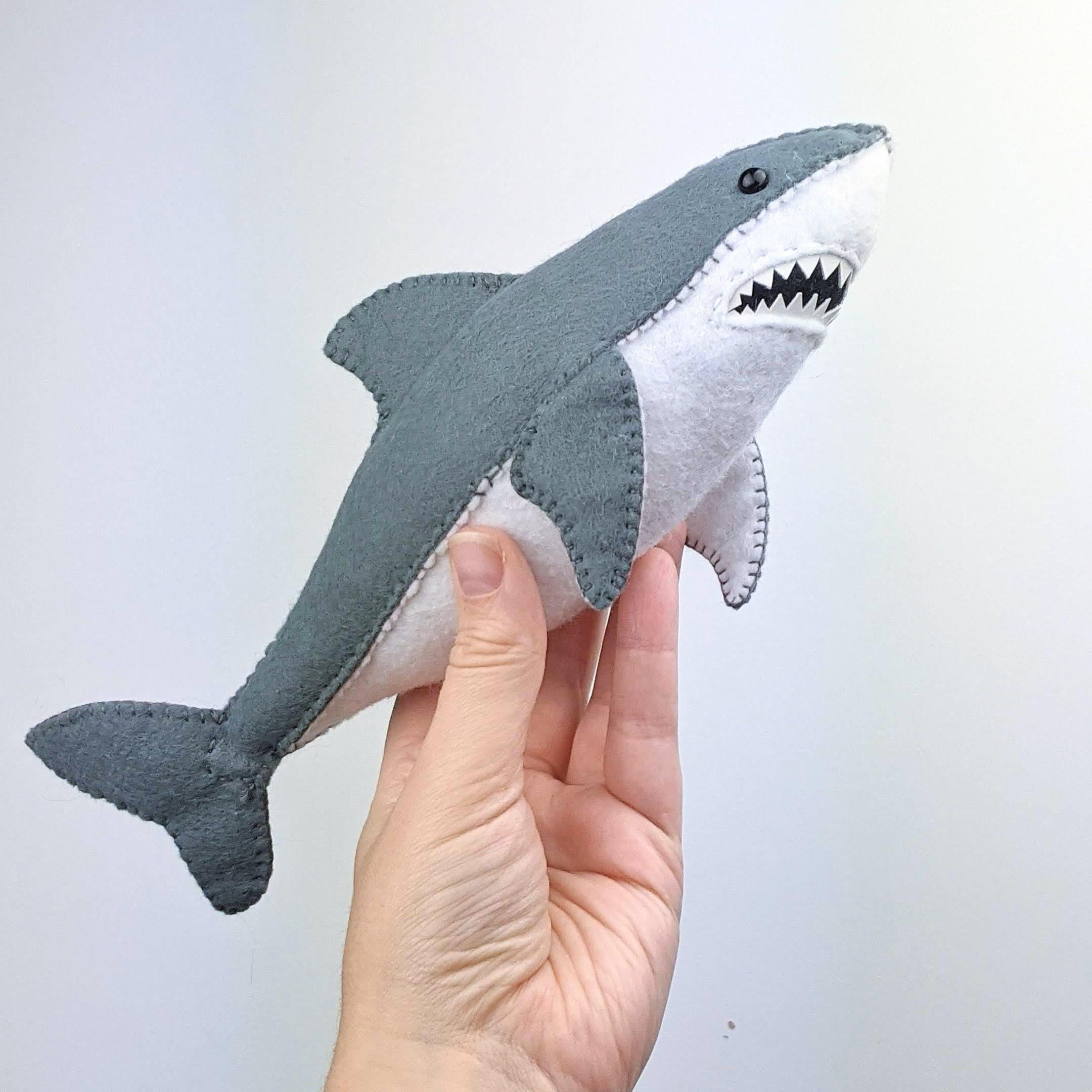 DIY Hand Stitching Felt Stuffed Animal Kit Great White Shark Etsy